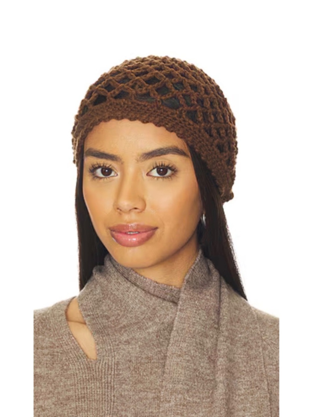Dionne crochet hat dark brown REVOLVE lovers and friends $55